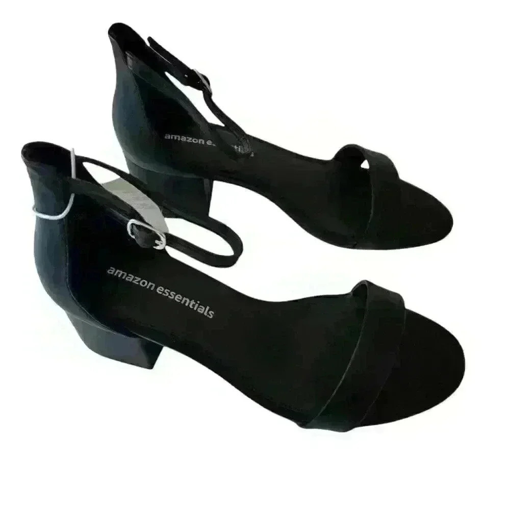 Essentials Women's Two Strap Heeled Sandal Size 8W - Picture 4 of 8